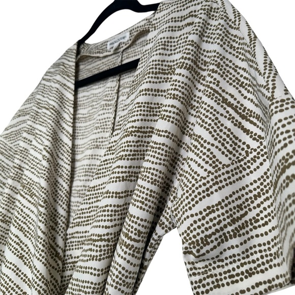 Prologue Women’s MED Cream & Brown Print Wrap Dress - Picture 4 of 6
